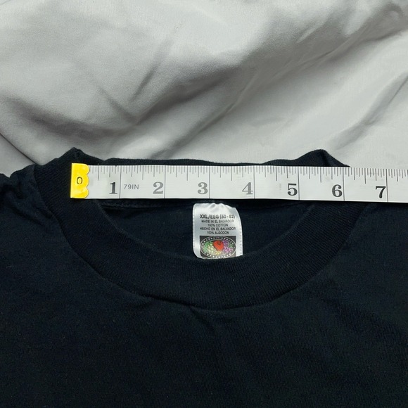 Vintage Y2k Fruit Of The Loom Black Pocket T Shirt Mens XXL Blank Basic Box Tee - Picture 11 of 13